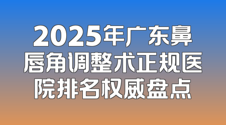 2025年广东鼻唇角调整术正规医院排名权威盘点
