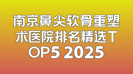 南京鼻尖软骨重塑术医院排名精选TOP5 2025