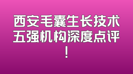西安毛囊生长技术五强机构深度点评！