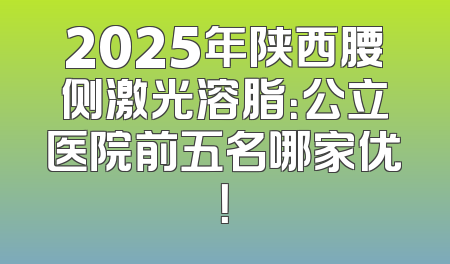 2025年陕西腰侧激光溶脂：公立医院前五名哪家优！