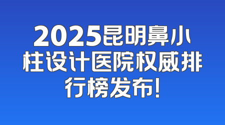 2025昆明鼻小柱设计医院权威排行榜发布！