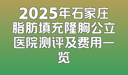 2025年石家庄脂肪填充隆胸公立医院测评及费用一览