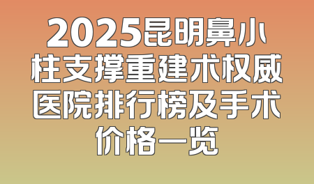 2025昆明鼻小柱支撑重建术权威医院排行榜及手术价格一览
