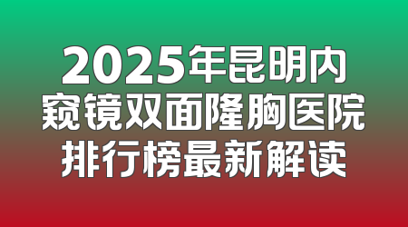 2025年昆明内窥镜双面隆胸医院排行榜最新解读