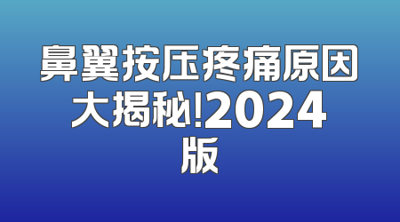 鼻翼按压疼痛原因大揭秘！2024版