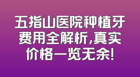 五指山医院种植牙费用全解析，真实价格一览无余！