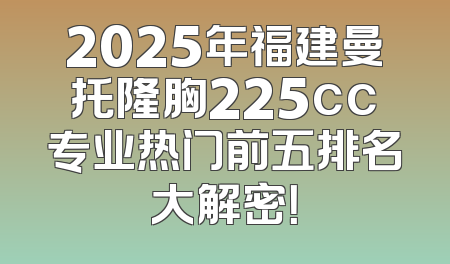 2025年福建曼托隆胸225cc专业热门前五排名大解密！