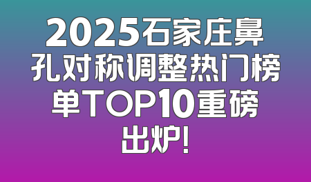 2025石家庄鼻孔对称调整热门榜单TOP10重磅出炉！