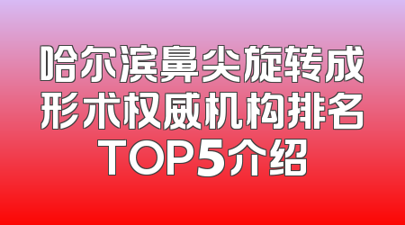 哈尔滨鼻尖旋转成形术权威机构排名TOP5介绍