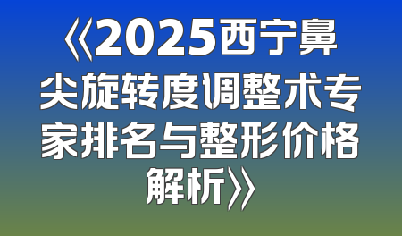 《2025西宁鼻尖旋转度调整术专家排名与整形价格解析》