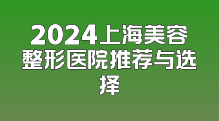 2024上海美容整形医院推荐与选择