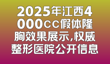 2025年江西4000cc假体隆胸效果展示，权威整形医院公开信息