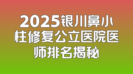 2025银川鼻小柱修复公立医院医师排名揭秘
