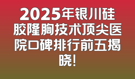 2025年银川硅胶隆胸技术顶尖医院口碑排行前五揭晓！