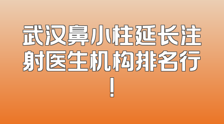 武汉鼻小柱延长注射医生机构排名行!