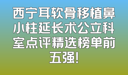 西宁耳软骨移植鼻小柱延长术公立科室点评精选榜单前五强！