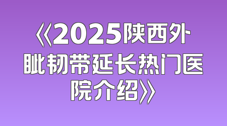 《2025陕西外眦韧带延长热门医院介绍》