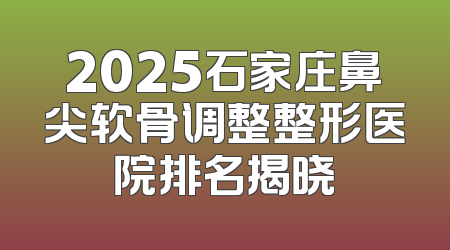 2025石家庄鼻尖软骨调整整形医院排名揭晓