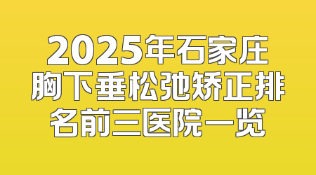 2025年石家庄胸下垂松弛矫正排名前三医院一览