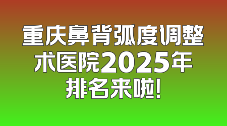 重庆鼻背弧度调整术医院2025年排名来啦！