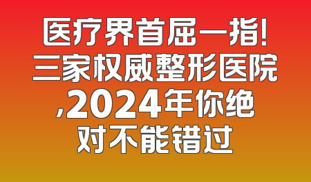 医疗界首屈一指！三家权威整形医院，2024年你绝对不能错过