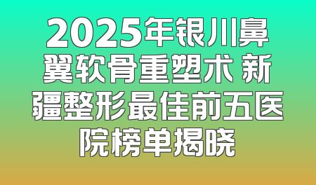 2025年银川鼻翼软骨重塑术 新疆整形最佳前五医院榜单揭晓