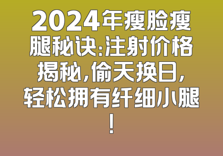 2024年瘦脸瘦腿秘诀：注射价格揭秘，偷天换日，轻松拥有纤细小腿！
