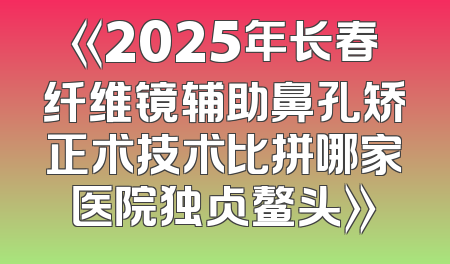 《2025年长春纤维镜辅助鼻孔矫正术技术比拼哪家医院独占鳌头》