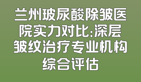 兰州玻尿酸除皱医院实力对比：深层皱纹治疗专业机构综合评估