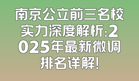 南京公立前三名校实力深度解析：2025年最新微调排名详解！