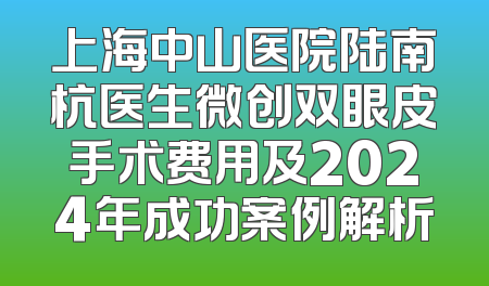 上海中山医院陆南杭医生微创双眼皮手术费用及2024年成功案例解析