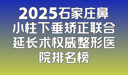 2025石家庄鼻小柱下垂矫正联合延长术权威整形医院排名榜