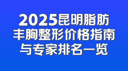 2025昆明脂肪丰胸整形价格指南与专家排名一览