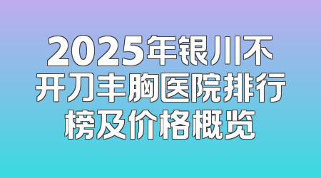 2025年银川不开刀丰胸医院排行榜及价格概览