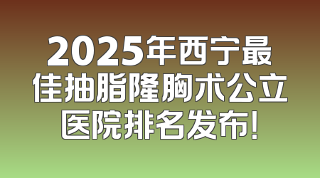 2025年西宁最佳抽脂隆胸术公立医院排名发布！