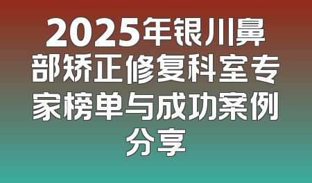 2025年银川鼻部矫正修复科室专家榜单与成功案例分享