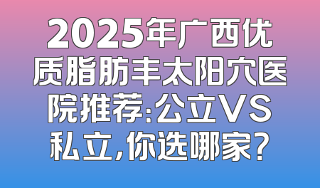 2025年广西优质脂肪丰太阳穴医院推荐：公立VS私立，你选哪家？