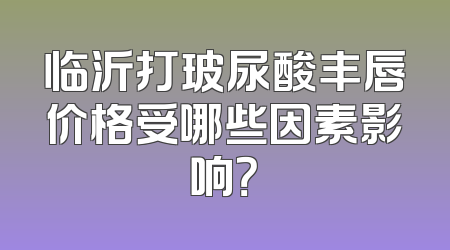 临沂打玻尿酸丰唇价格受哪些因素影响？