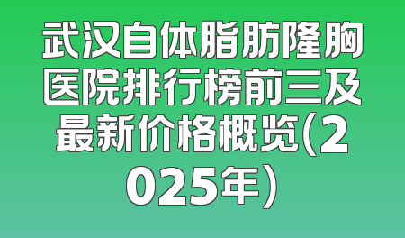 武汉自体脂肪隆胸医院排行榜前三及最新价格概览（2025年）