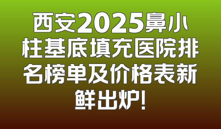 西安2025鼻小柱基底填充医院排名榜单及价格表新鲜出炉！