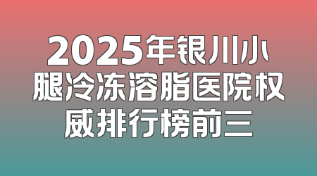 2025年银川小腿冷冻溶脂医院权威排行榜前三