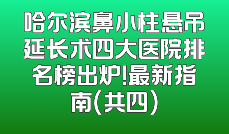 哈尔滨鼻小柱悬吊延长术四大医院排名榜出炉！最新指南（共四）