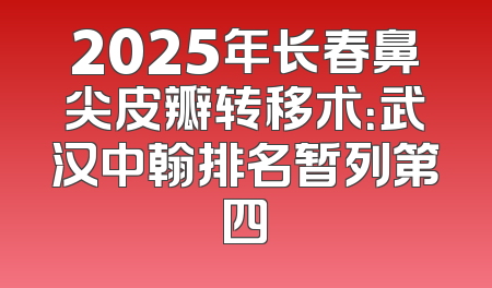 2025年长春鼻尖皮瓣转移术：武汉中翰排名暂列第四