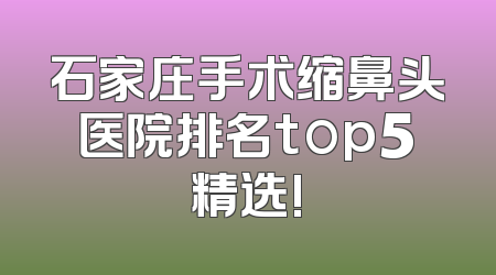 石家庄手术缩鼻头医院排名top5精选!