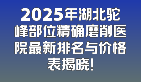 2025年湖北驼峰部位精确磨削医院最新排名与价格表揭晓！