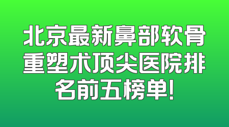 北京最新鼻部软骨重塑术顶尖医院排名前五榜单！
