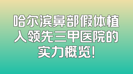 哈尔滨鼻部假体植入领先三甲医院的实力概览！