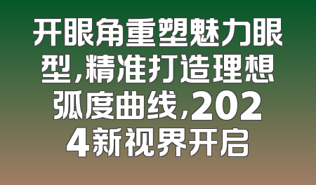 开眼角重塑魅力眼型，精准打造理想弧度曲线，2024新视界开启