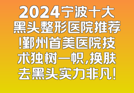 2024宁波十大黑头整形医院推荐！鄞州首美医院技术独树一帜，换肤去黑头实力非凡！