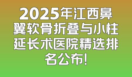 2025年江西鼻翼软骨折叠与小柱延长术医院精选排名公布！